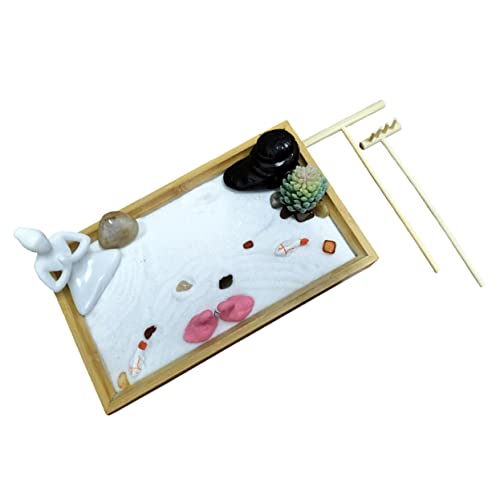 WESIEVYA Tisch-Zen-Garten-Set Schreibtisch-sandkunst Meditationsdekor Zen-Garten Für Zuhause Im Japanischen Stil von WESIEVYA