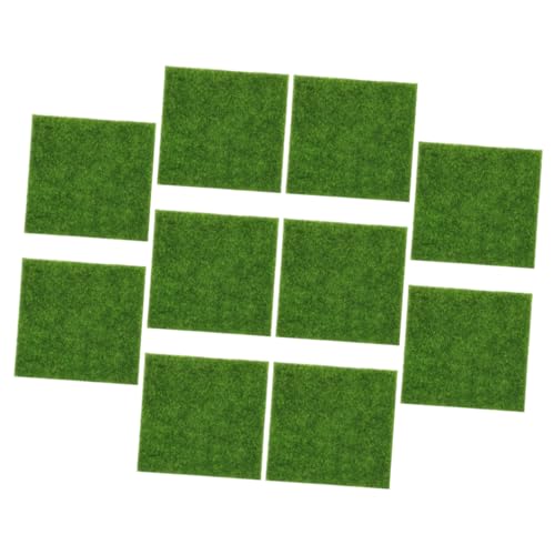 WESIEVYA Künstliche Grasmatte Grün Simulationsrasen Garten PVC Material Lebensechtes Grün Miniatur Rasenfliesen von WESIEVYA