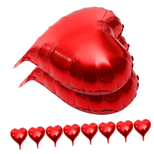 WESIEVYA 10 Stück Liebesballons, Geburtstagsparty Luftballons, Herzförmige Folienballons, Geburtstagsballons, Valentinstag Luftballons Aus Aluminiumfolie, Aufblasbare Ballonparty, WESIEVYA 10 Stück Liebesballons, Geburtstagsparty Luftballons, Herzförmige Folienballons, Geburtstagsballons, Valentinstag Luftballons Aus Aluminiumfolie, Aufblasbare Ballonparty, von WESIEVYA