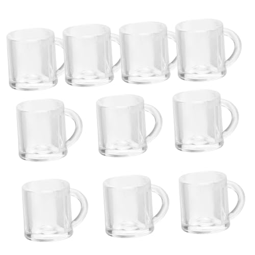WESIEVYA 10 Stück Teiliges Miniatur Bierkrüge aus Leere Mini Becher für Puppenhaus Deko Detailreiche Mini Trinkgefäße für Miniatur Szenen und Sammler von WESIEVYA