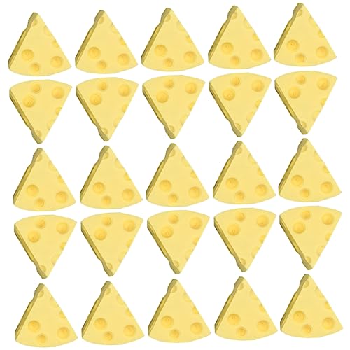 WESIEVYA 100 Stücke Mini Künstliche Käse Modelle Miniatur Harz Käse Groß Gefälschte Käse Figurine Handwerk Decor von WESIEVYA