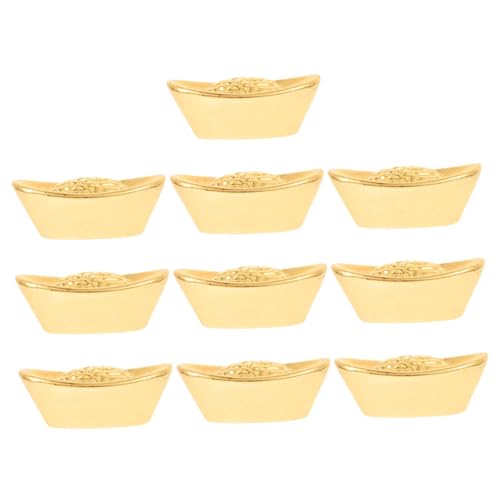 WESIEVYA 10St Ingot-Modell Bausätze kleine Barrenmodelle Barren Ornamente winziges Mini-Barren- dekorativer Barren Legierung winziger Barren Legierungs-Minibarren Golden von WESIEVYA