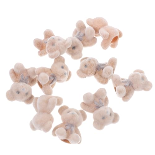 WESIEVYA 10er Set Mini Flockenbären Cartoon Miniatur Bärenfiguren Kleine Deko Figuren Für DIY Bastelarbeiten Und Perfekt Für Hochzeiten Partys Und Anlässe von WESIEVYA