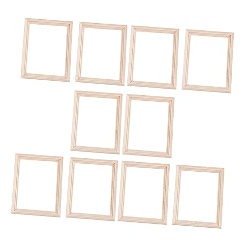 WESIEVYA Puppenhausmodell 10 Stück Mini-fotorahmen Holz Dekorativ Basteln Mini-möbel Hausdekoration WESIEVYA Puppenhausmodell 10 Stück Mini-fotorahmen Holz Dekorativ Basteln Mini-möbel Hausdekoration von WESIEVYA