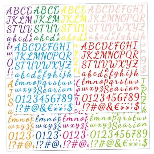 WESIEVYA Alphabet-Aufkleber 12 Blätter Mit Buchstaben Und Zahlen Für Scrapbooking Briefkasten-Dekoration von WESIEVYA