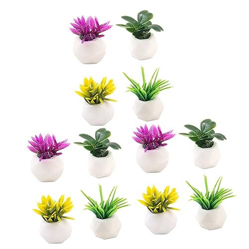 WESIEVYA Miniatur-pflanzenmodelle 12 Stück Winzige Topfblumen Künstliche Mini Dekorationen Für Bonsai Und Regaldekoration WESIEVYA Miniatur-pflanzenmodelle 12 Stück Winzige Topfblumen Künstliche Mini Dekorationen Für Bonsai Und Regaldekoration von WESIEVYA