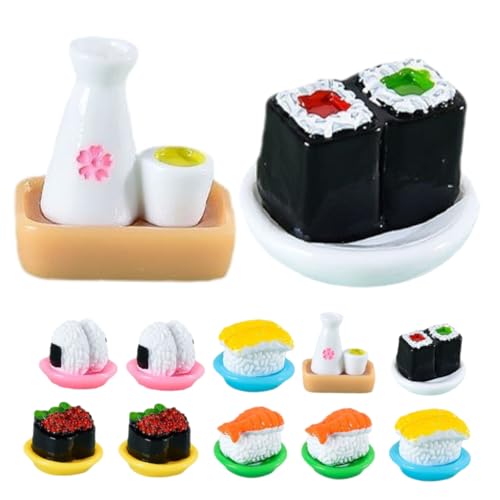 WESIEVYA 12 Stück Simulationssushi Lebensechte Sushi-Modelle Kunstlicher Lachs Realistisches Sushi Gefälschtes Sushi Künstliches von WESIEVYA