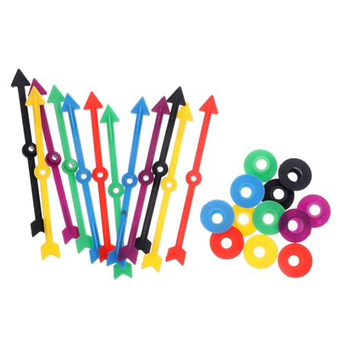 WESIEVYA 12 Stück Teiliges Bunter Kunststoff Spielzeiger für DIY Brettspiele Rotierende Pfeile für Lernspiele und Spaßaktivitäten für Feste und Bildung von WESIEVYA