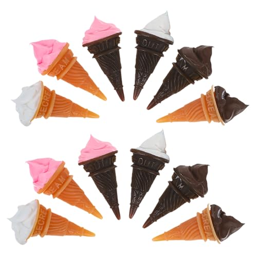 WESIEVYA 12 Stück Teiliges Mini-Eiscreme Resin Realistische Mini-dessertdekorationen für Puppenhaus Detailgetreue Miniatur-eiscremekugeln für Küchen Mikro-landschafts-dekor von WESIEVYA