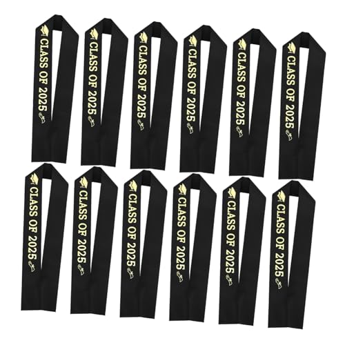 WESIEVYA 12Pcs 2025 Abschlussfeier Graduierten Label 2025 Tischdekorabschluss Sash 2025 High School College Abschlussbriefschreiben Abschlusskappe Label Anhänger Satin Schwarz WESIEVYA 12Pcs 2025 Abschlussfeier Graduierten Label 2025 Tischdekorabschluss Sash 2025 High School College Abschlussbriefschreiben Abschlusskappe Label Anhänger Satin Schwarz von WESIEVYA