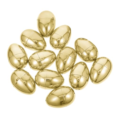 WESIEVYA Schlüsselanhänger Mit Befüllbaren Eiern Groß Golden Kunststoff Zum Öffnen Für Osterkorb von WESIEVYA