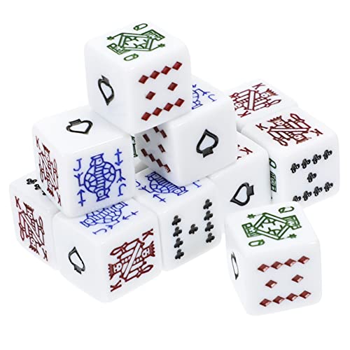 WESIEVYA 12-teiliges Pokerchip-Set Acrylwürfel Weiß Tragbar Für Spiele Partys Und Reisen von WESIEVYA