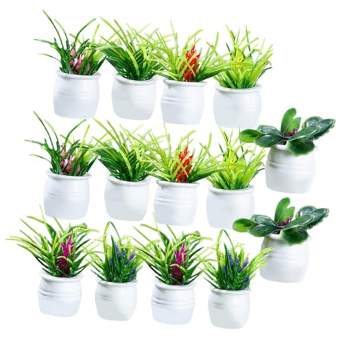 WESIEVYA 14 Stück Simulierte Kleine Topfpflanzen, Mini Puppenhaus, Feenhaus Zubehör, Miniatur Bonsai Töpfe, Topfpflanzen Dekore, Miniatur Blumentöpfe, Formen, Mini Miniatur WESIEVYA 14 Stück Simulierte Kleine Topfpflanzen, Mini Puppenhaus, Feenhaus Zubehör, Miniatur Bonsai Töpfe, Topfpflanzen Dekore, Miniatur Blumentöpfe, Formen, Mini Miniatur von WESIEVYA