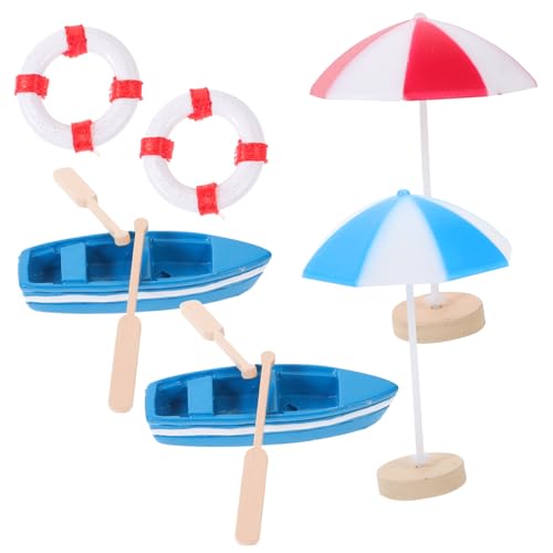 WESIEVYA 1Satz Strand Dekoration Teiliges Zubehör mit Kleinen Booten Sonnenschirmen und Schwimmringen für Mikrolandschaften und DIY Projekte WESIEVYA 1Satz Strand Dekoration Teiliges Zubehör mit Kleinen Booten Sonnenschirmen und Schwimmringen für Mikrolandschaften und DIY Projekte von WESIEVYA