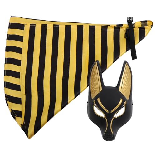 WESIEVYA 1satz Anubis Maske Mit Kopftuch Für Halloween Cosplay Maskenball Elegante Ägyptische Maske Aus Stabilem Material Für Partys Und Kostüme Unisex Design WESIEVYA 1satz Anubis Maske Mit Kopftuch Für Halloween Cosplay Maskenball Elegante Ägyptische Maske Aus Stabilem Material Für Partys Und Kostüme Unisex Design von WESIEVYA