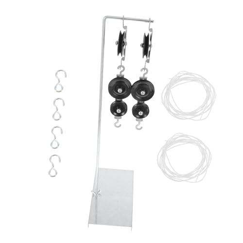 WESIEVYA 2 Sätze Metall Pulley Block für Physikunterricht Einzel und Doppelrollen System mit Metallgestell Robustes Flexibles Experimentiergerät für Oberschule von WESIEVYA
