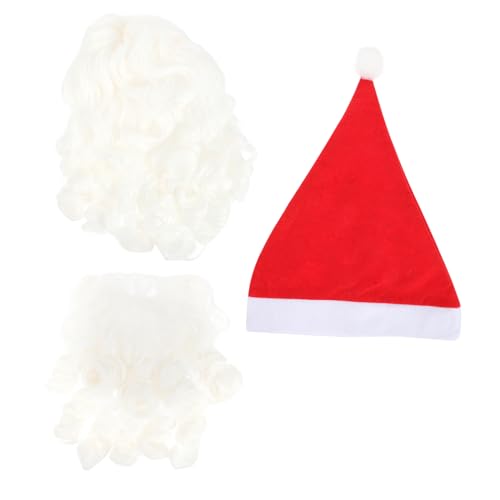 WESIEVYA 2 Sätze Santa Claus Hat Perücke Bart Santa Headdress Cosplay Kostüm Requisis Kit WESIEVYA 2 Sätze Santa Claus Hat Perücke Bart Santa Headdress Cosplay Kostüm Requisis Kit von WESIEVYA