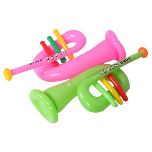 WESIEVYA 2 Stück Aufblasbare Trompete Lustiges Musikinstrument aus PVC für Kinderpartys und Bühnenaufführungen Deko für Feierliche Anlässe WESIEVYA 2 Stück Aufblasbare Trompete Lustiges Musikinstrument aus PVC für Kinderpartys und Bühnenaufführungen Deko für Feierliche Anlässe von WESIEVYA