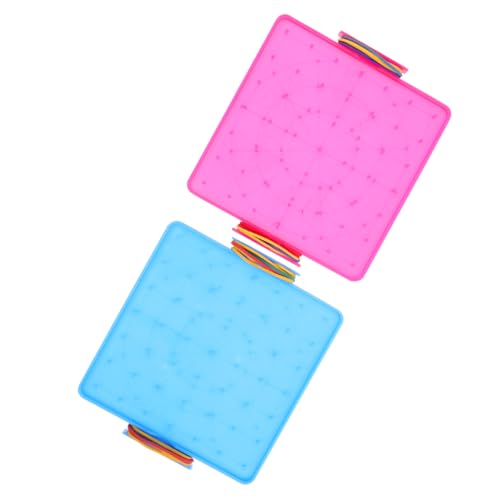 WESIEVYA 2 Stück Doppelseitiges Geoboard für Jungen und Mädchen Mathematik-lernwerkzeug Kunststoff-geoboards Geo-stifte 14 Cm/16 cm für Das Lernen Zu Hause Im Klassenzimmer von WESIEVYA