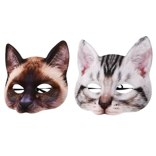 WESIEVYA 2 Stück Halloween Katzenmaske, Gesichtsmaske, Karnevalsmaske, Dekorationsmaske Für Halloween, Maskerade, Cosplay Maske, Halloween Maske, Kostüm Requisite, Katzen Cosplay Maske, WESIEVYA 2 Stück Halloween Katzenmaske, Gesichtsmaske, Karnevalsmaske, Dekorationsmaske Für Halloween, Maskerade, Cosplay Maske, Halloween Maske, Kostüm Requisite, Katzen Cosplay Maske, von WESIEVYA