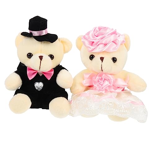 WESIEVYA 2 Stück Hochzeitspuppe Plüschbär Baby Spielzeug Für Hochzeit Bär Kuscheltier Hochzeitsbär Kuscheltier Bär Hochzeit Braut Und Bräutigam Kuscheltiere Kuscheltiere Für Babys von WESIEVYA