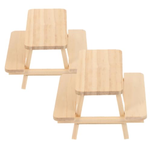 WESIEVYA 2 Stück Holztisch Und Stuhlmodell, Winzige Möbelausstattung Für Mini Puppenhäuser, Puppenhaus Tischmodell, Miniaturszene, Miniatur Picknicktisch, Mini Möbelstück, Mini WESIEVYA 2 Stück Holztisch Und Stuhlmodell, Winzige Möbelausstattung Für Mini Puppenhäuser, Puppenhaus Tischmodell, Miniaturszene, Miniatur Picknicktisch, Mini Möbelstück, Mini von WESIEVYA
