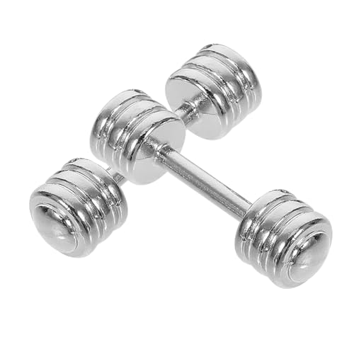 WESIEVYA 2 Stück Miniatur Hantelset für Puppenhäuser Teiliges Fitness Equipment Modell für Kreative Gestaltung und Spielzeugdekoration für Miniatur Gym Szenen von WESIEVYA