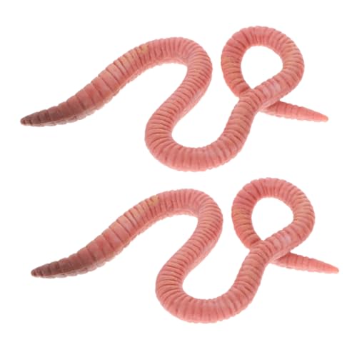 WESIEVYA 2 Stück Regenwurm Tiermodell Spielzeug, Gefälschtes Tiermodell, Regenwurm Skulptur, Spielzeug, Regenwurm Tiermodell, Realistische Regenwurmmodelle, Simulation, Regenwurm von WESIEVYA