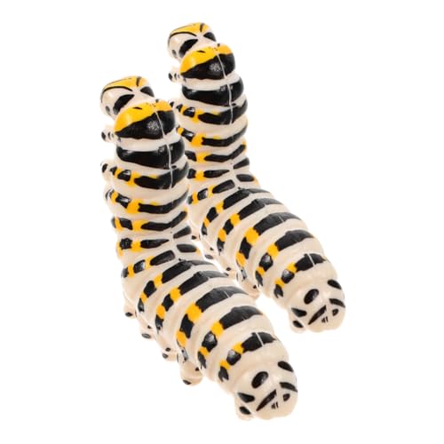 WESIEVYA 2 Stück Simulation Insektenmodell Realistische Raupenfigur Lebensechte Simulation Raupenmodell Gefälschte Raupe Raupenmodell Kleine Raupendekoration Tiermodell von WESIEVYA