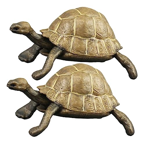 WESIEVYA 2 Stück Simulationsschildkröte, Künstliche Schildkrötenfigur, Spielzeugschildkröte, Plastikschildkrötenfiguren, Lebensechte Schildkrötenmodelle, Simulierte Schildkrötenmodelle, von WESIEVYA