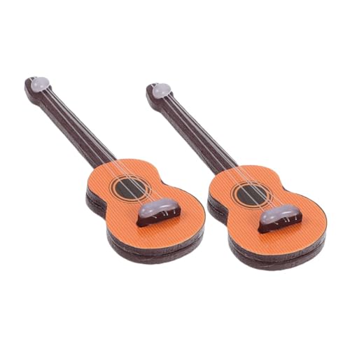 WESIEVYA 2 Stück Teiliges Mini Gitarren Modell Puppenhaus Deko Realistisch Gestaltete Miniatur Musikinstrumente für DIY Mini Haus Dekoration Langlebig und Detailgetreu WESIEVYA 2 Stück Teiliges Mini Gitarren Modell Puppenhaus Deko Realistisch Gestaltete Miniatur Musikinstrumente für DIY Mini Haus Dekoration Langlebig und Detailgetreu von WESIEVYA
