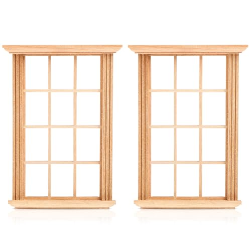 WESIEVYA 2 Stücke Mini Möbel Ornament Puppe Miniatur Fenster Rahmen Modell Dekoration von WESIEVYA