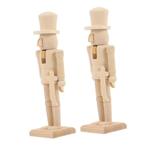 WESIEVYA 2 Stücke Nussknacker Unfinished Walnuss Soldat DIY Schmuck Holz Handwerk Weihnachten Dekoration DIY Walnuss Soldat Ornament von WESIEVYA