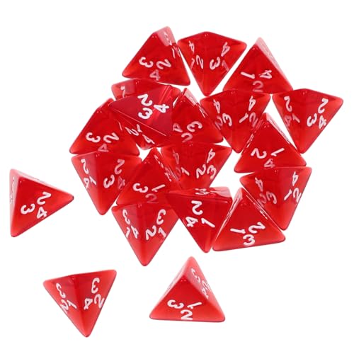 WESIEVYA Transparente Rote Würfel Vierseitige Zahlenwürfel Spielwürfel Für Tischspiele Würfelspiele Party-Accessoires von WESIEVYA