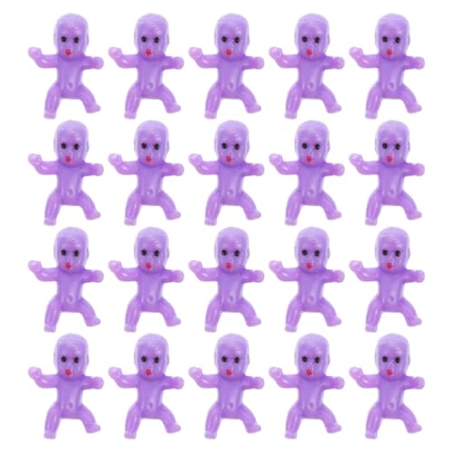 WESIEVYA 20st Mini-Babys - Plastikbabys - Party Dusche Dekorationen - Schwamm Duschkabinen - Plüschtier - Babyfiguren - Süße Minibabys - Violett von WESIEVYA