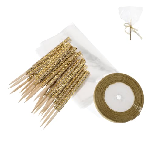 WESIEVYA 24 Stück Zuckerstangen Inklusive Glitzerbandrolle Und Dekorativen Beuteln Für Schokoladenlutscher Und Leckereien, Geeignet Für Partys Und Feiern WESIEVYA 24 Stück Zuckerstangen Inklusive Glitzerbandrolle Und Dekorativen Beuteln Für Schokoladenlutscher Und Leckereien, Geeignet Für Partys Und Feiern von WESIEVYA