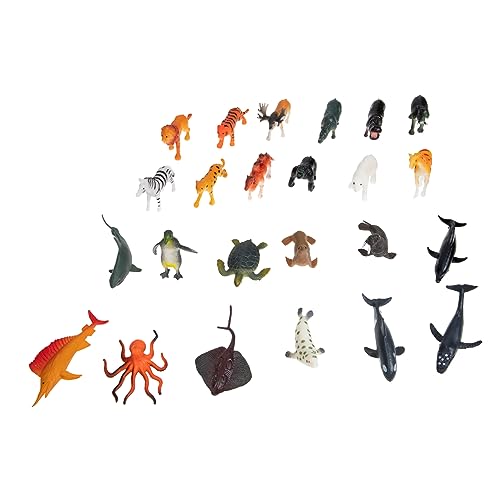 WESIEVYA 24St Simulationstiermodell Gehirnspielzeug Mini-Spielzeug meerestiere Spielzeug Wildtiere Figuren Simulation von Wilden Tieren aus Kunststoff Modelle von Meerestieren PVC von WESIEVYA