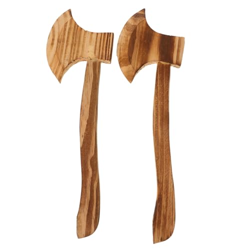 WESIEVYA Holzäxte Als Halloween-Dekoration Und Kostümzubehör Langlebiges Holzspielzeug Für Kinder Cosplay-Requisiten Und Historische Nachstellungen von WESIEVYA
