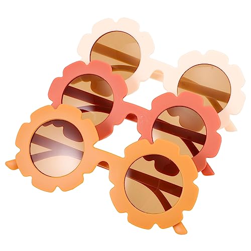 WESIEVYA 3 Paare Sonnenbrillen für Uv Leicht Praktisch für Partys mit Niedlichem Sonnenblumen Design Besondere Anlässe von WESIEVYA