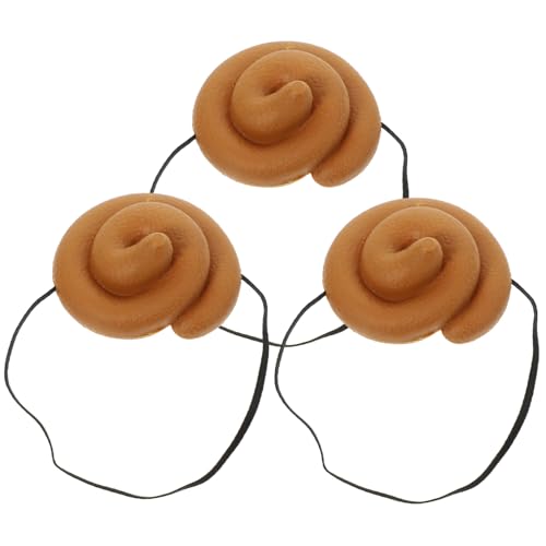 WESIEVYA 3 Stück Kothut- Albern Verrückter Hut Gefälschter Kothut Poop-kostüm Neuartige Stirnbänder Funky Plüschmütze Piraten-patch Emoticon-hut Performance-hut Kappe Brown Pvc von WESIEVYA