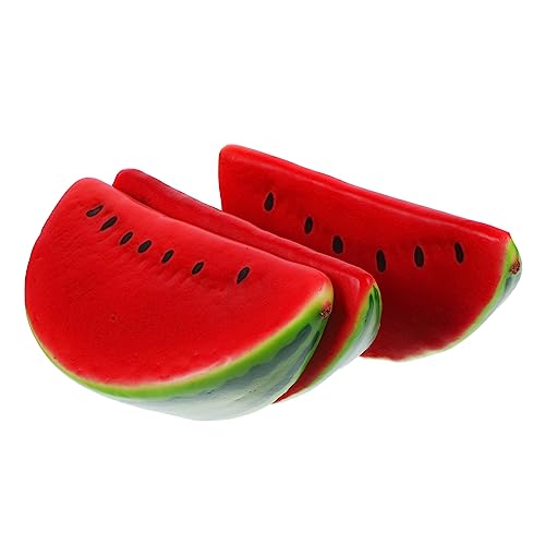 WESIEVYA 3 Stück Lebensechte Wassermelonenscheiben, Wassermelonenmodell, Simulierte Wassermelonenscheiben, Modelle, Künstliches Obst, Schaustück, Realistische Wassermelonenscheibe, von WESIEVYA