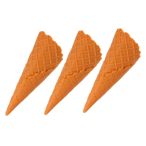 WESIEVYA 3 Stück Simulierte Eiscreme Deko Realistische Fake Food Props für Fotografie Party Tischdekoration Dessert Modell in Karamellfarben von WESIEVYA