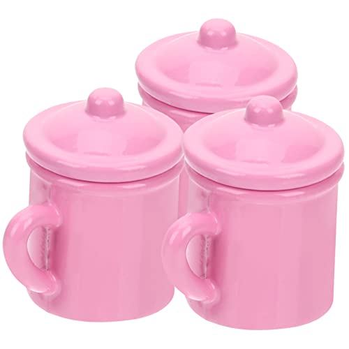 WESIEVYA 3 Stück Teiliges Miniatur Puppentassen aus Legierung Retro Gestaltete Mini Mug Dekoration für Puppenhaus Detailgetreu Langlebig für Kreative Puppenhausmöbel und Spielzubehör von WESIEVYA