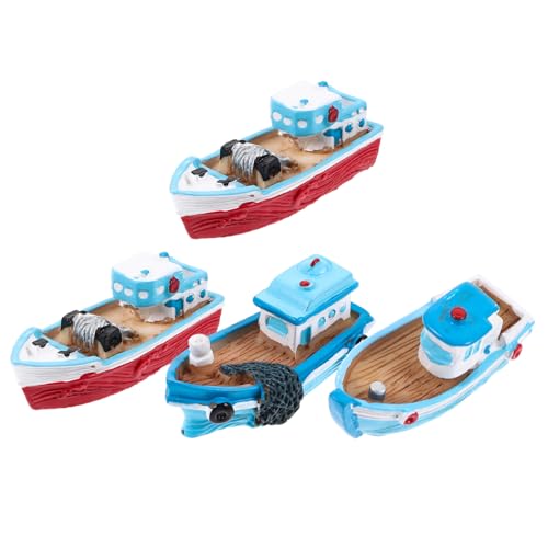 WESIEVYA 4stücke Resin Boot Ornamente Nautische Dekoration Für Kinderzimmer Und Wohnräume Kreative Fischerboot Modelle Im Mediterranen Stil Für Sammler WESIEVYA 4stücke Resin Boot Ornamente Nautische Dekoration Für Kinderzimmer Und Wohnräume Kreative Fischerboot Modelle Im Mediterranen Stil Für Sammler von WESIEVYA