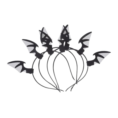 WESIEVYA 4 Stück Gepolsterte Fledermaus-stirnbänder aus Schwarzem Netzstoff Leicht und Bequem mit Detaillierten Fledermausflügel-designs für Frauen für Halloween-kostüm Party und von WESIEVYA