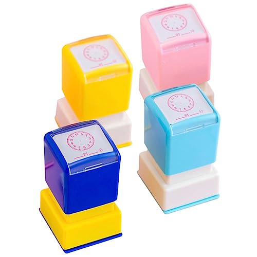 WESIEVYA 4 Stück Lernsiegel Spielzeug, Kinderuhr, Stempelspielzeug, Kinderstempel, Selbstfärbende Stempeluhr, Lehrstempel, Belohnungsstempel, Kinderstempel, Spielzeug, Lehruhr, Stempel, WESIEVYA 4 Stück Lernsiegel Spielzeug, Kinderuhr, Stempelspielzeug, Kinderstempel, Selbstfärbende Stempeluhr, Lehrstempel, Belohnungsstempel, Kinderstempel, Spielzeug, Lehruhr, Stempel, von WESIEVYA