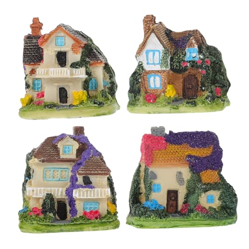WESIEVYA 4 Stück Mikro-Szenen-Ornamente Pflanzenterrarium Mini-Miniatur-Feenhäuser winziges Figuren Terrarienschmuck Home Decor wohnungsdeko Kunsthandwerk aus Kunstharz Mini-Hausmodell WESIEVYA 4 Stück Mikro-Szenen-Ornamente Pflanzenterrarium Mini-Miniatur-Feenhäuser winziges Figuren Terrarienschmuck Home Decor wohnungsdeko Kunsthandwerk aus Kunstharz Mini-Hausmodell von WESIEVYA
