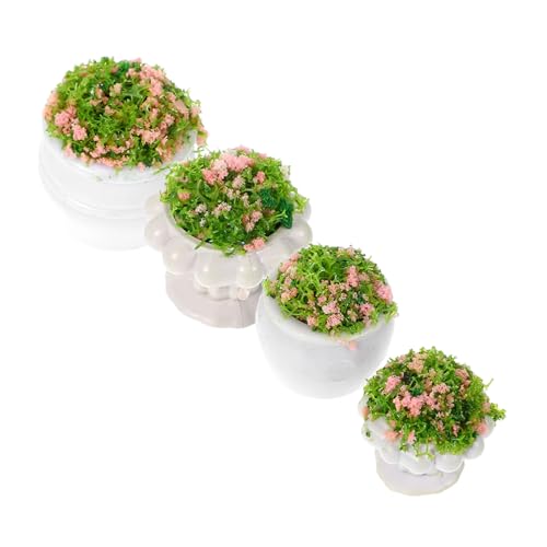 WESIEVYA 4 Stück Miniatur Gartenpflanzen Teilig Künstliche Pflanzen mit Realistischem Design Leichte Dekoration für DIY Landschaften Puppenhaus Spieltisch Zubehör Naturgetreue Mikro von WESIEVYA