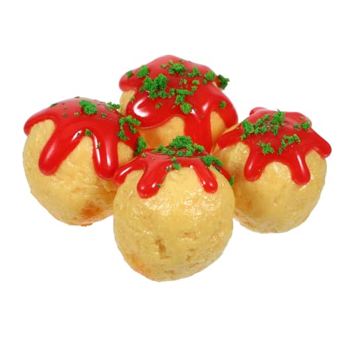WESIEVYA 4 Stück Simulierte Takoyaki, Mini Lebensmittel, Miniatur Snack, Mini Ornament, Puppenhaus Snack, Mini Japanisches Essen, Gefälschter Snack, Realistisches Mini Snack Set, WESIEVYA 4 Stück Simulierte Takoyaki, Mini Lebensmittel, Miniatur Snack, Mini Ornament, Puppenhaus Snack, Mini Japanisches Essen, Gefälschter Snack, Realistisches Mini Snack Set, von WESIEVYA