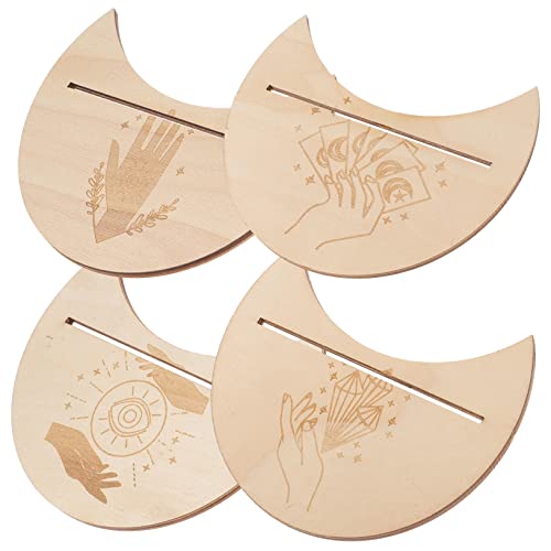 WESIEVYA 4stücke Holz Tarot Karten Dekorativer Stand Für Tarotkarten Organizer Für Wahrsagung Und Meditation Einzigartiges Design Mondform Vielseitiges Zubehör Für Kartenliebhaber WESIEVYA 4stücke Holz Tarot Karten Dekorativer Stand Für Tarotkarten Organizer Für Wahrsagung Und Meditation Einzigartiges Design Mondform Vielseitiges Zubehör Für Kartenliebhaber von WESIEVYA